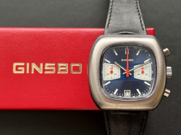 Ginsbo TV-Dial Reverse Panda Chronograph Valjoux 7734 Vintage Herrenuhr