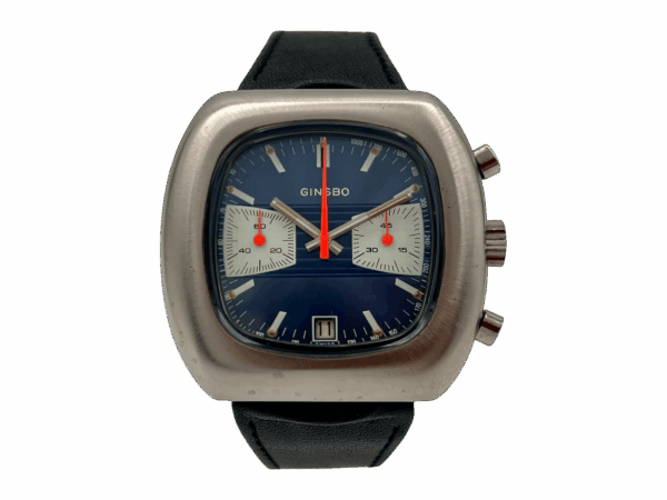Ginsbo TV-Dial Reverse Panda Chronograph Valjoux 7734 Vintage Herrenuhr