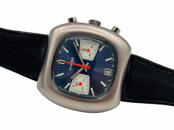 Ginsbo TV-Dial Reverse Panda Chronograph Valjoux 7734 Vintage Herrenuhr