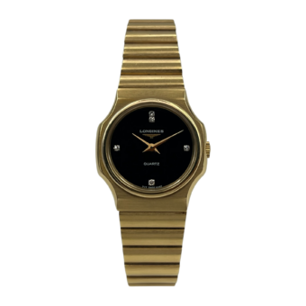 Longines 717 4347 Vintage Damenuhr Quartz gold/schwarz watcherswiss